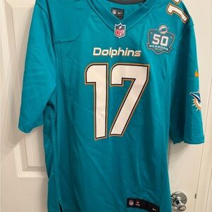 BRAND NEW AUTHENIC #17 RYAN TANNEHILL 50 Seasons Miami Dolphins Teal Jersey